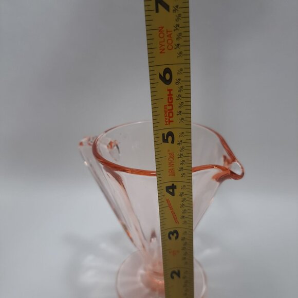 Indiana Glass Pink Depression Creamer Ribbed 30s Vintage 4" tall - Picture 7 of 9